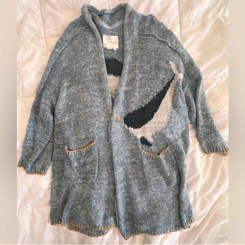 Anthropologie Rare Blue Narwhal Cardigan - Picture 5 of 7